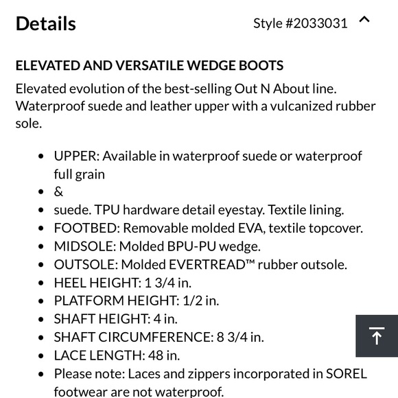 Sorel Out N About Wedge Boots- Women’s Size 8.5 - Picture 4 of 7